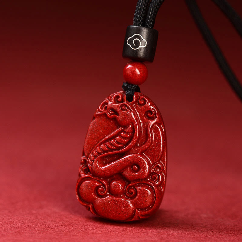 KarmaRipple's Chinese Zodiac Black Rope Cinnabar Calm Pendant Necklace p1