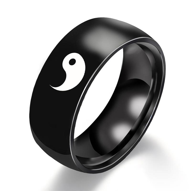KarmaRipple's Yin Yang Balance Titanium Steel Pair Ring p1