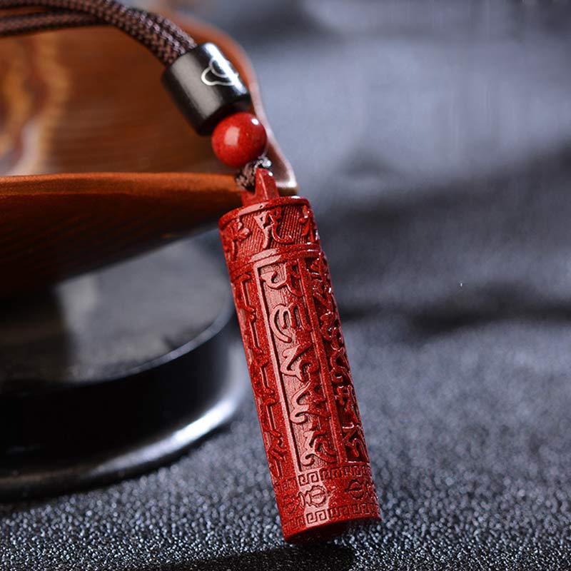 KarmaRipple's Tibetan Cinnabar Mantra Concentration String Pendant p1