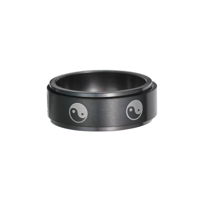 KarmaRipple's Yin Yang Titanium Steel Balance Rotatable Ring p1