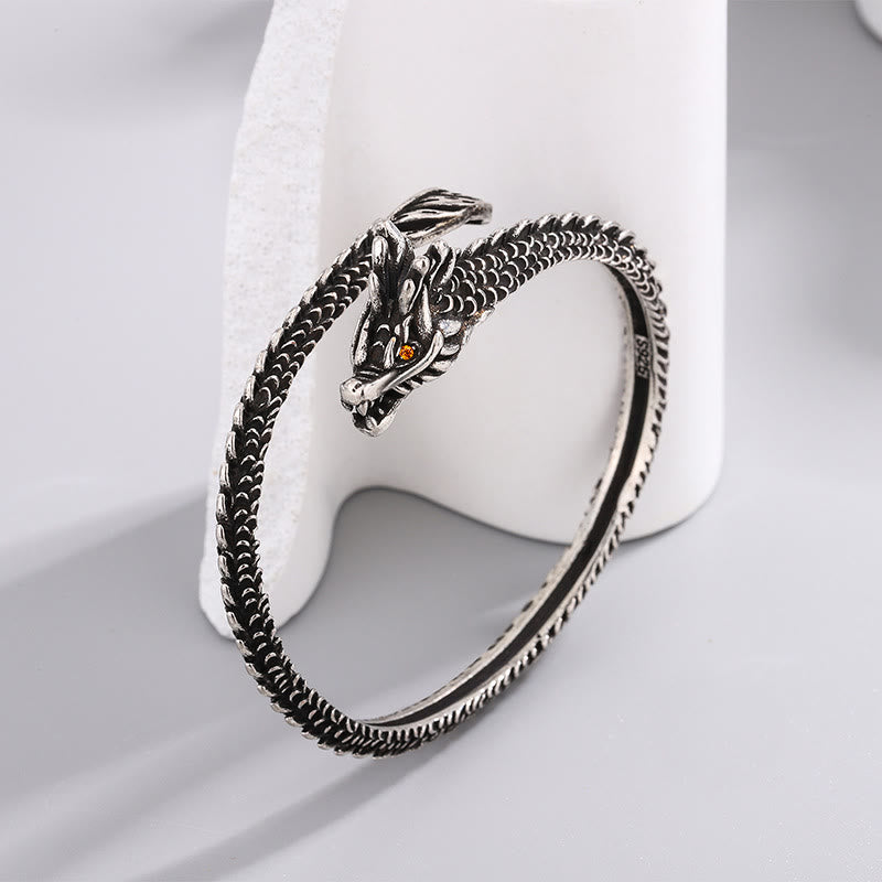 KarmaRipple's Dragon Scales Pattern Fortune Protection Bracelet Bangle p1