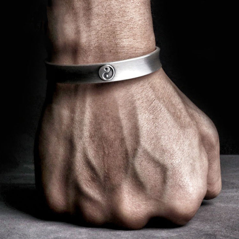 KarmaRipple's 999 Sterling Silver Yin Yang Auspicious Clouds Balance Balance Bracelet p1