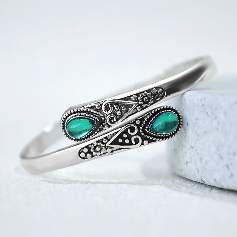 KarmaRipple's Zircon Water Drop Pattern Balancing Cuff Bracelet Bangle p1