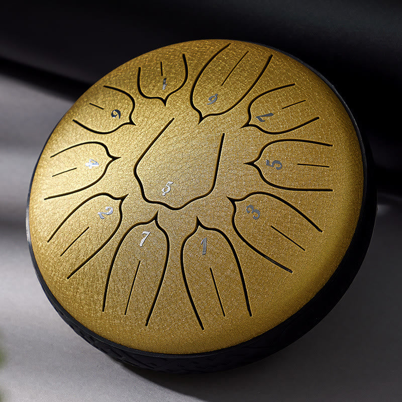 KarmaRipple's Steel Tongue Drum Sound Balancing Meditation Yoga Lotus Drum Kit 11 Note 6 Inch p1