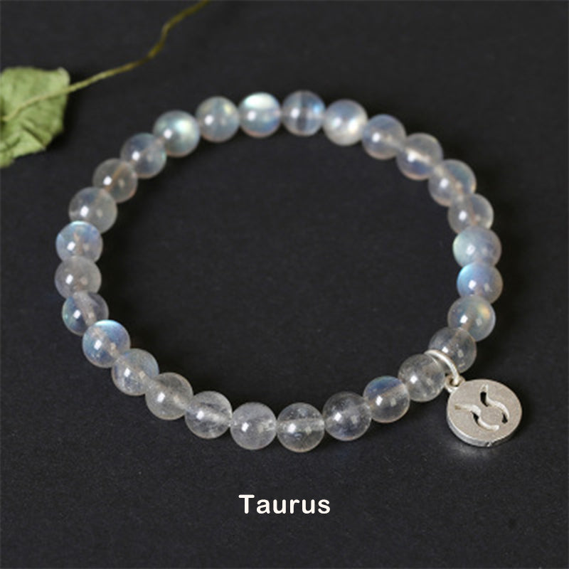 KarmaRipple's 12 Constellations of the Zodiac Moonstone Charming Bracelet p2