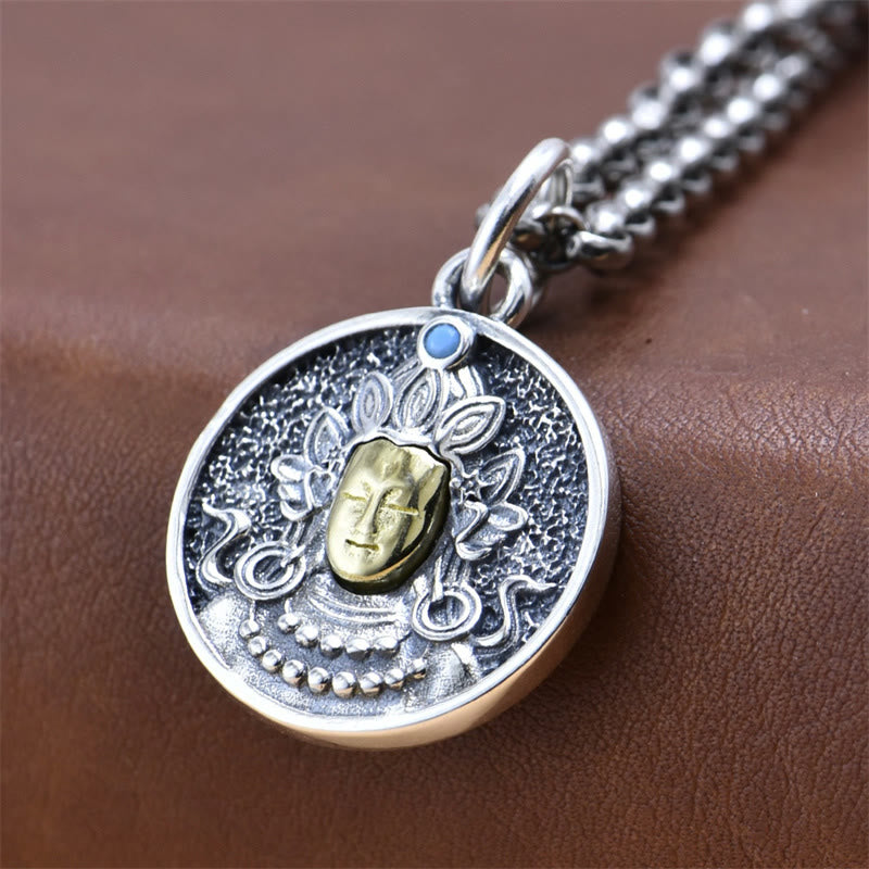 KarmaRipple's 925 Sterling Silver Green Tara Double Dorje Vajra Protection Pendant Necklace p3