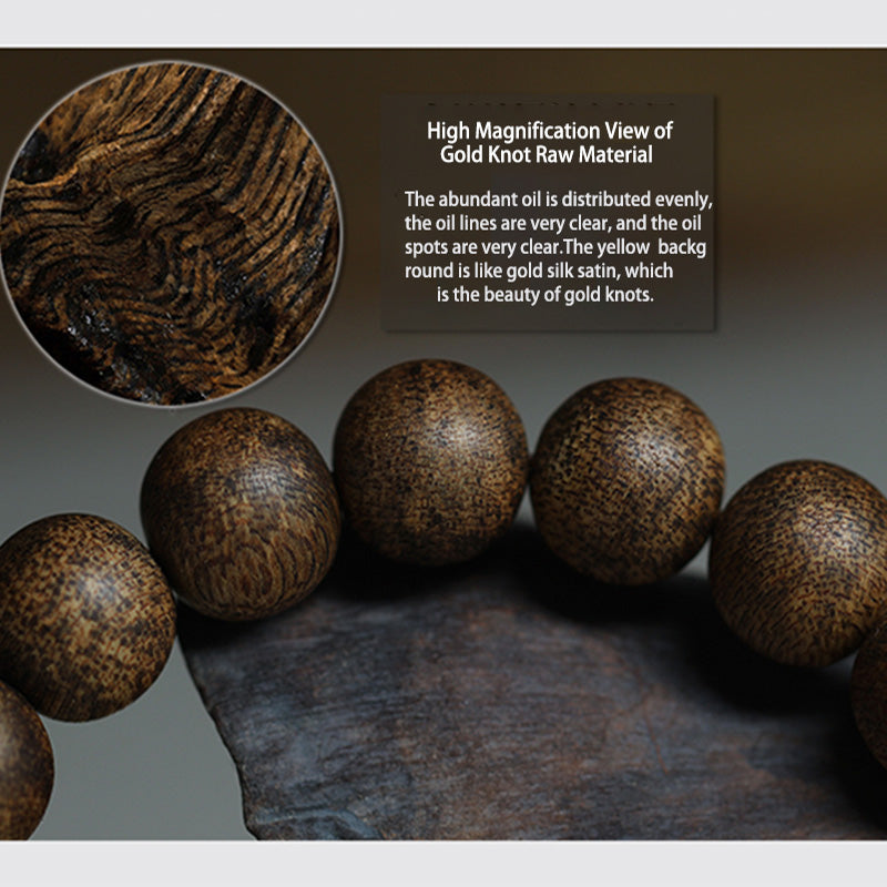 KarmaRipple's Vietnam Huang Qinan Agarwood Hetian Jade Peace Strength Bracelet p9