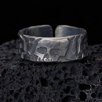 KarmaRipple's 999 Sterling Silver Skeleton Pattern Handmade Blessing Ring