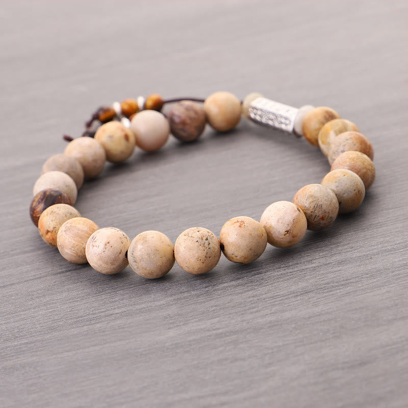 KarmaRipple's Weathered Stone Om Mani Padme Hum Strengthen Bracelet p5