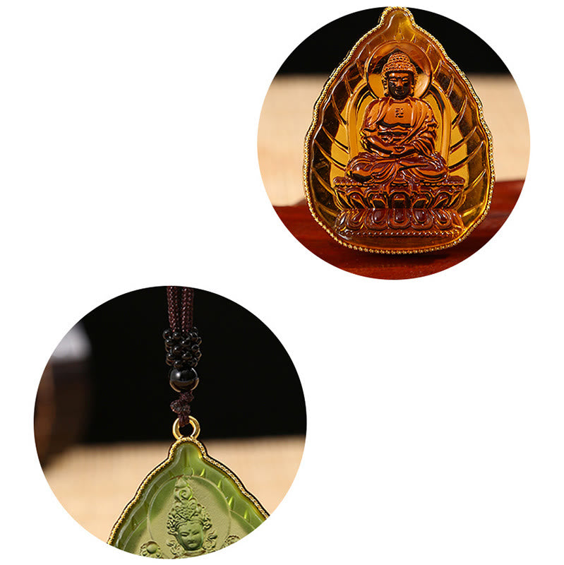 KarmaRipple's Tibetan Buddha Liuli Gemstone Serenity Pendant Necklace p9