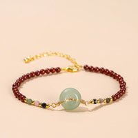 KarmaRipple's Authentic Garnet Peace Buckle Bead Calm Bracelet
