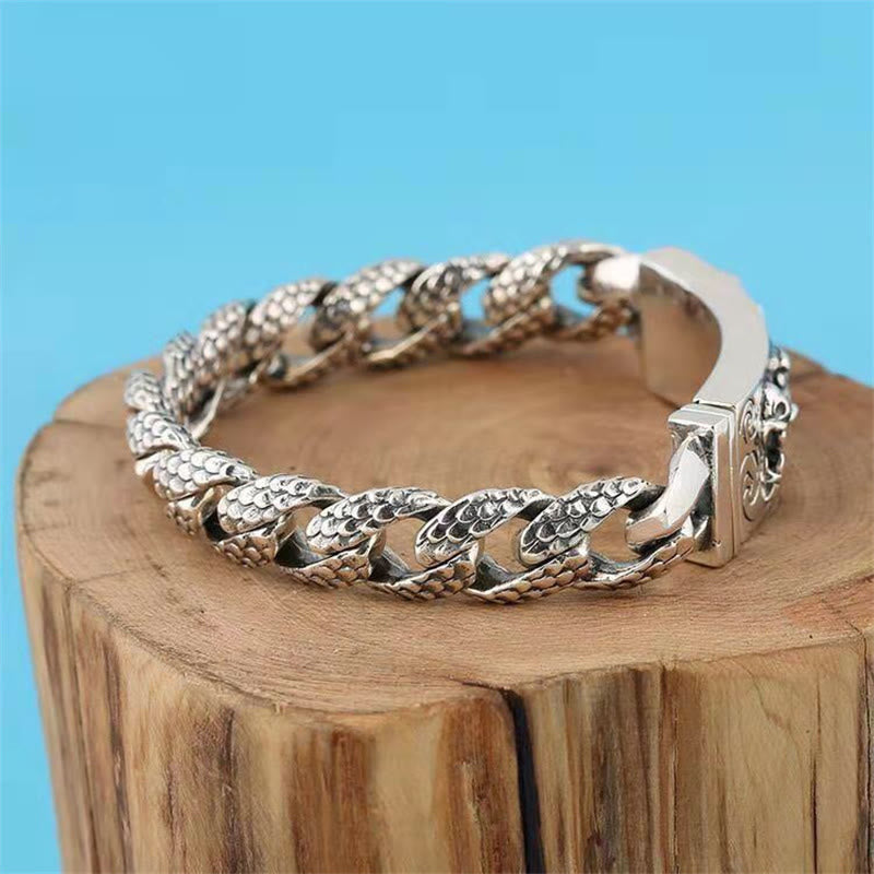 KarmaRipple's Retro Dragon Scale Pattern Engraved Protection Bracelet p13