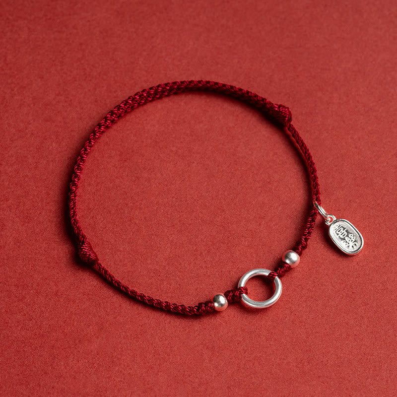 KarmaRipple's 925 Sterling Silver Fortunate Fortune Peace Joy Lotus Peace Buckle Red String Bracelet p31