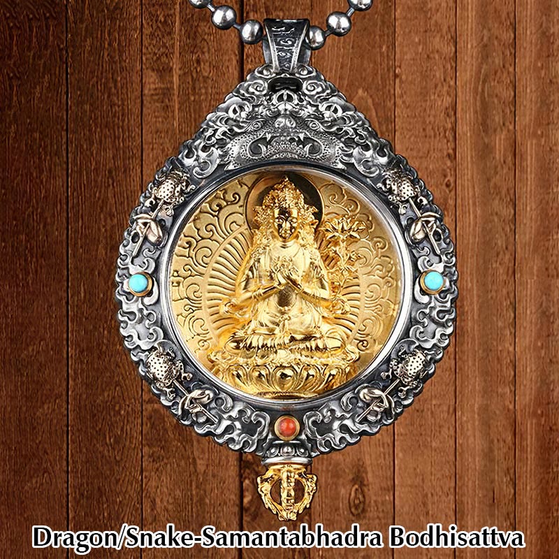 KarmaRipple's Chinese Zodiac Natal Buddha Thangka Nine Palaces Eight Diagrams Wealth Rotatable Pendant Necklace p24