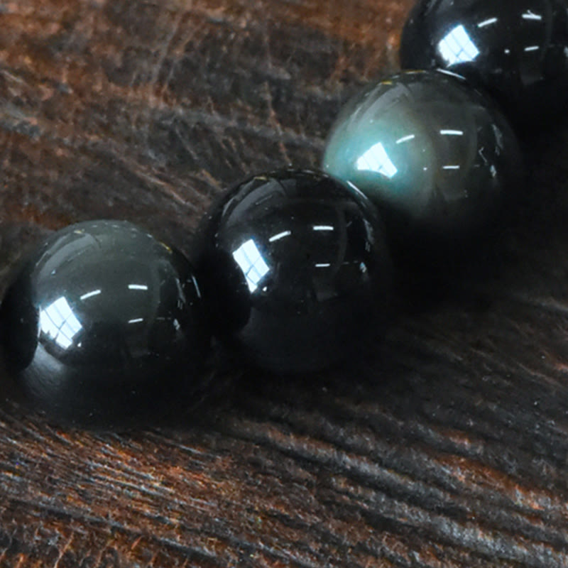 KarmaRipple's Rainbow Obsidian Bronze Bead Positive Transformation Bracelet p8