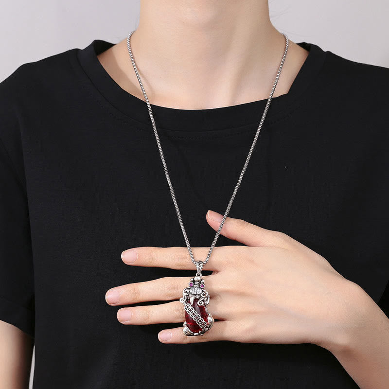 KarmaRipple's PiXiu Garnet Bronze Coin Wealth Fortune Pendant Necklace p5