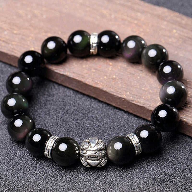 KarmaRipple's FengShui Authentic Rainbow Obsidian PiXiu Blessing Bracelet p2