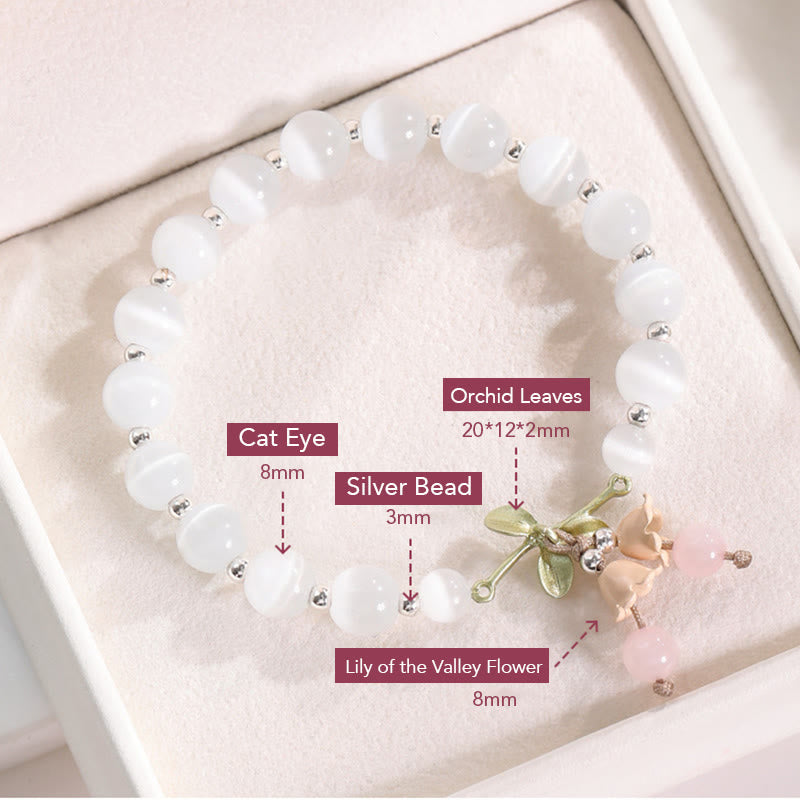 KarmaRipple's Cat's Eye Green Aventurine Blue Chalcedony Pink Gemstone Peace Orchid Talisman Bracelet p6