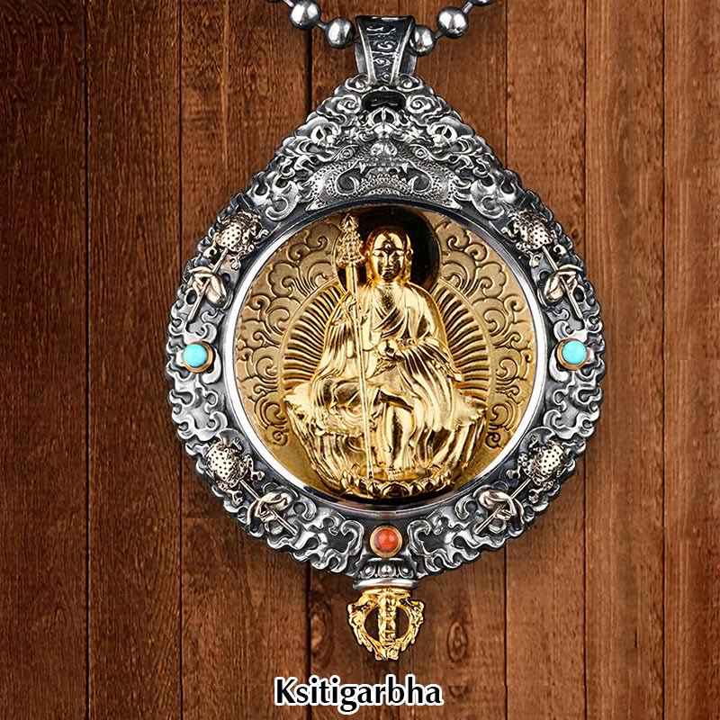 KarmaRipple's Chinese Zodiac Natal Buddha Thangka Nine Palaces Eight Diagrams Wealth Rotatable Pendant Necklace p31