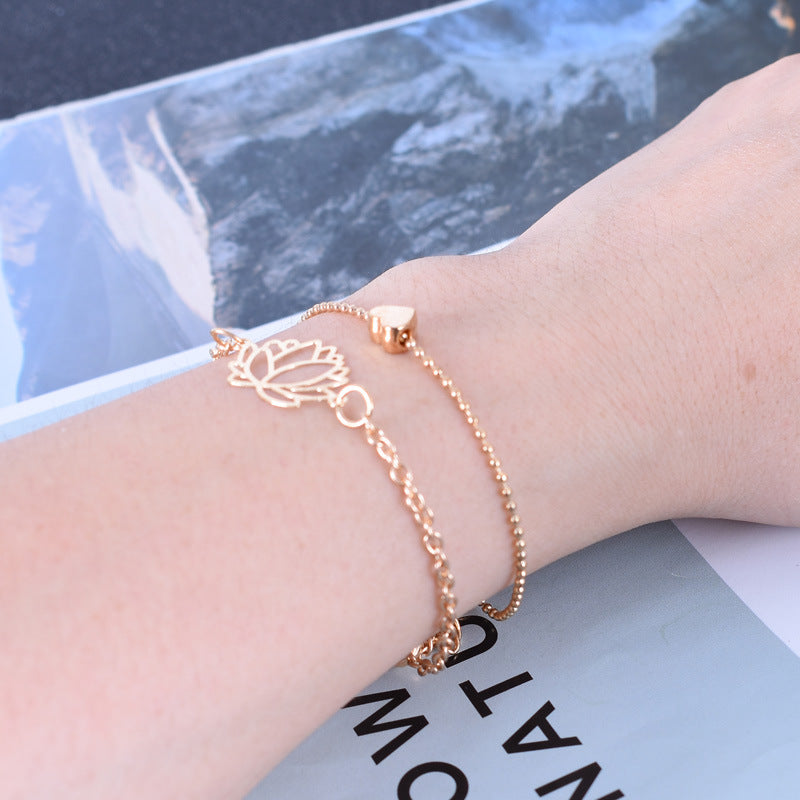 KarmaRipple's 2Pcs Lotus Flower Love Heart Enlightenment Bracelet p5