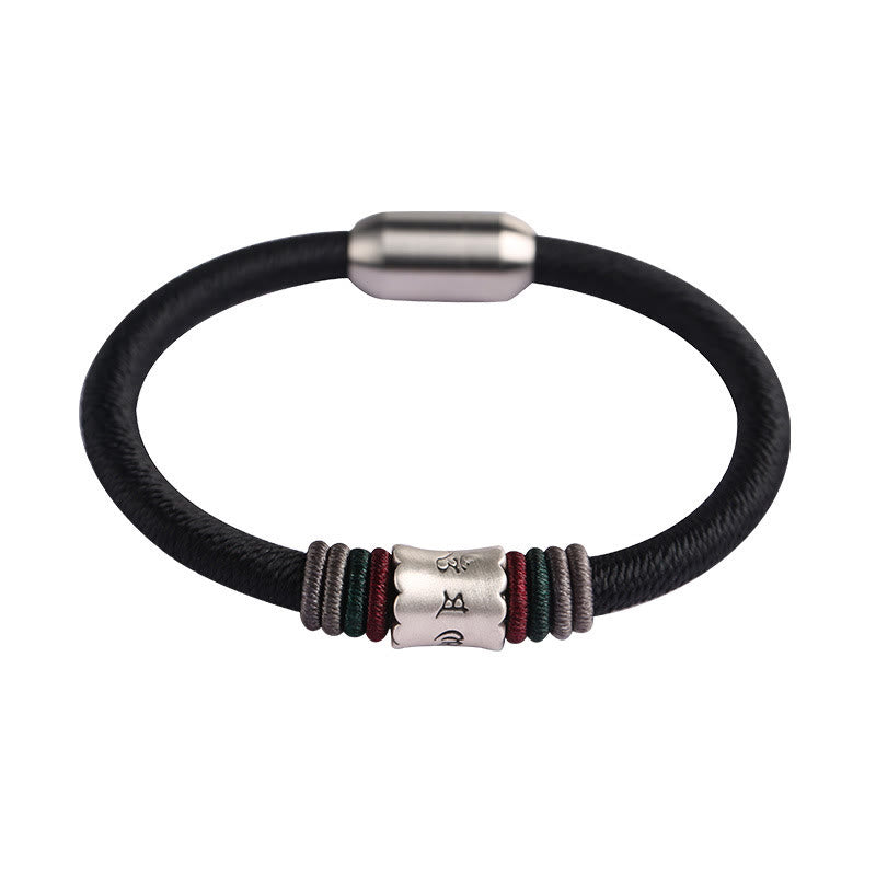 KarmaRipple's 999 Sterling Silver Om Mani Padme Hum Peace Magnetic Buckle Bracelet p12