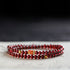 4mm-Garnet&Gold Koi Fish Double Wrap Bracelet / 15cm