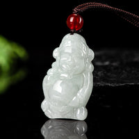 KarmaRipple's Authentic Jade Chinese God of Wealth Caishen Ingot Fortune Pendant Necklace