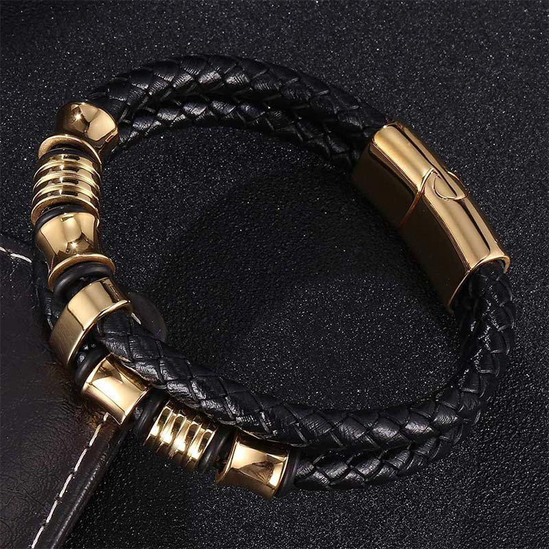 KarmaRipple's Layered Leather Weave Fortune Bracelet p13