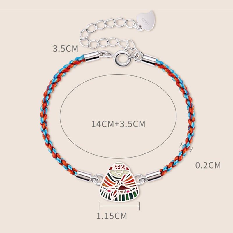 KarmaRipple's 925 Sterling Silver Zongzi Pattern Fortune Multicolored Handcrafted Bracelet p9