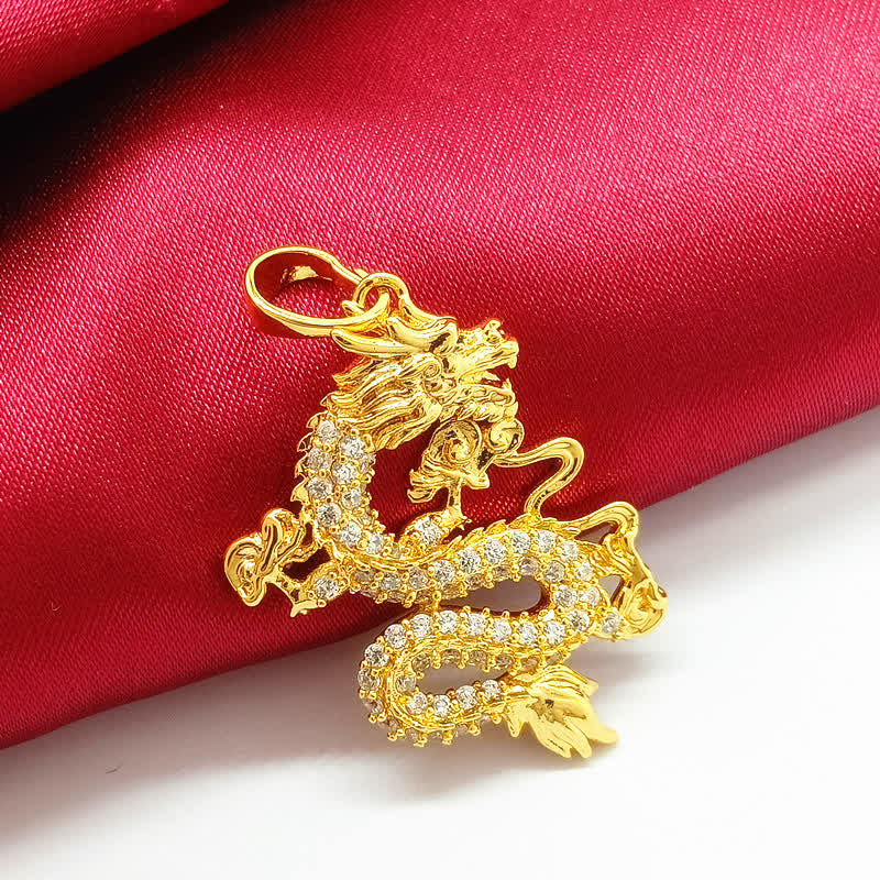 KarmaRipple's Gold Dragon Protection Pendant Necklace p5