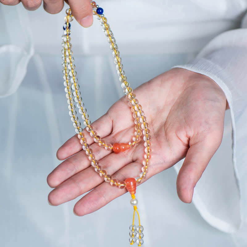 KarmaRipple's 108 Mala Beadwork 925 Sterling Silver Authentic Citrine Red Agate Ivory Jade Prosperity Talisman Bracelet p17