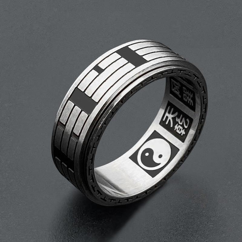 KarmaRipple's Bagua Yin Yang Titanium Steel Balance Rotatable Ring p27