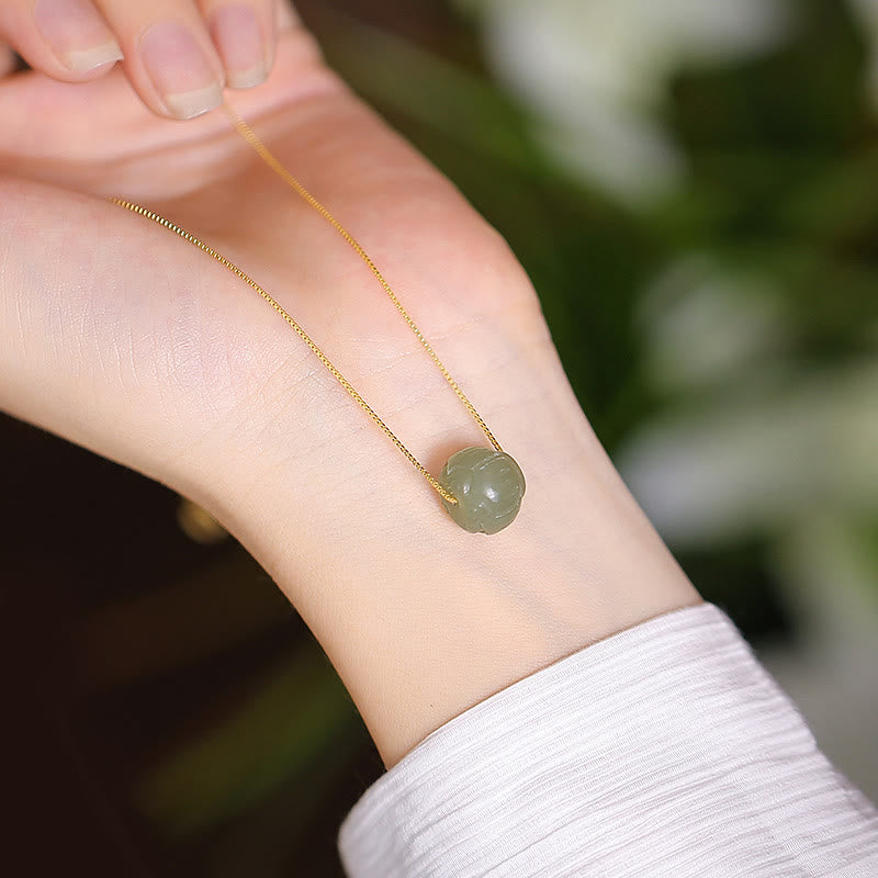 KarmaRipple's 925 Sterling Silver Authentic Hetian Jade Cyan Jade Fortune Laughing Buddha Butterfly Pendant Necklace p6