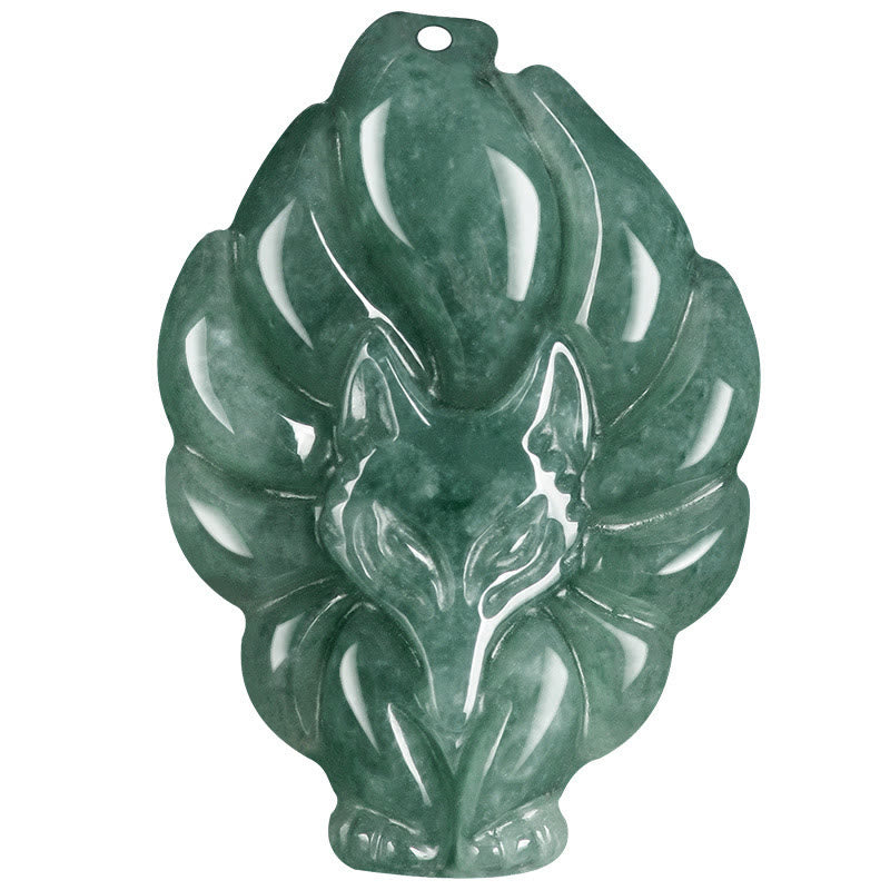 KarmaRipple's Authentic Green Jade Nine Tailed Fox Fortune Pendant Necklace p11