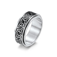 KarmaRipple's Triangle Weave Triquetra Titanium Steel Calm Rotatable Ring