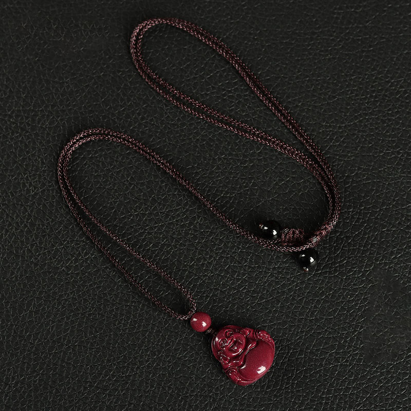 KarmaRipple's Laughing Buddha Cinnabar Blessing Pendant Necklace Phone Hanging Decoration Key Chain p14