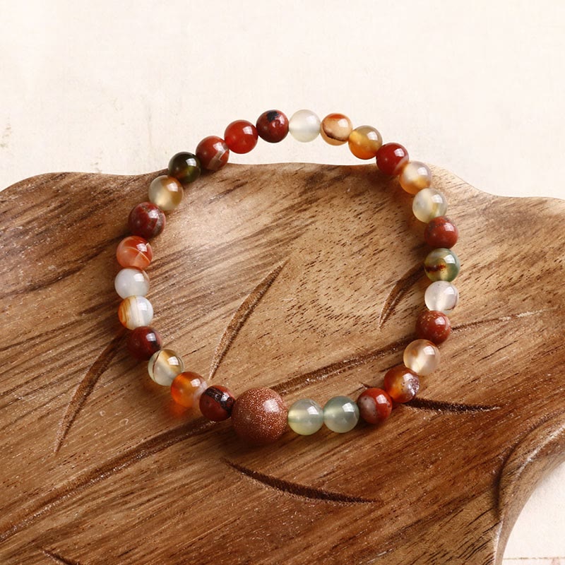 KarmaRipple's Authentic Stone Sea Sediment Jasper Agate Protection Bracelet p21