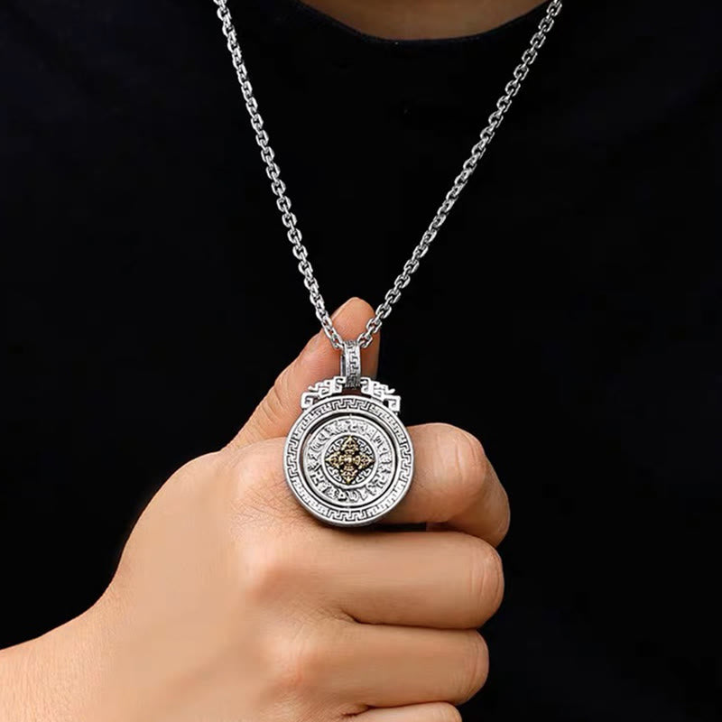 KarmaRipple's Tibetan Om Mani Padme Hum Double Dorje Vajra Rotatable Purity Peace Pendant Necklace p14