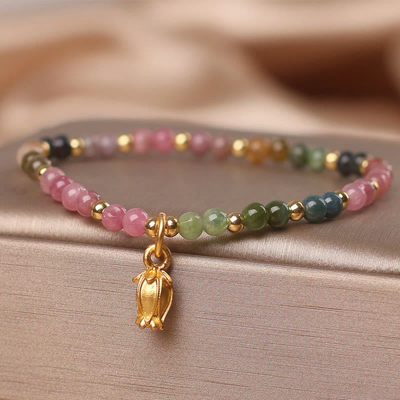 KarmaRipple's Colorful Tourmaline Flowers Positive Bracelet p7