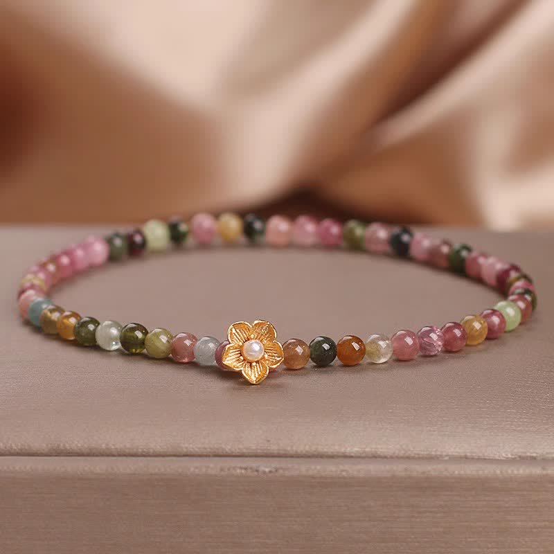 KarmaRipple's Colorful Tourmaline Flowers Positive Bracelet p3