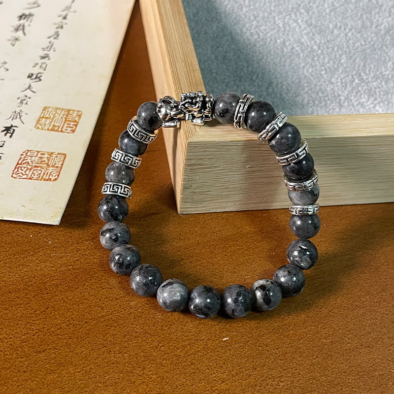 KarmaRipple's Black Glitter Stone PiXiu Power Bracelet p9