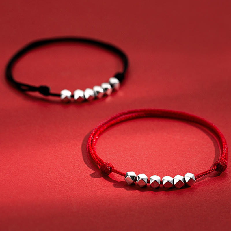 KarmaRipple's 925 Sterling Silver Beadwork Fortune Protection Braid Rope Anklet p3