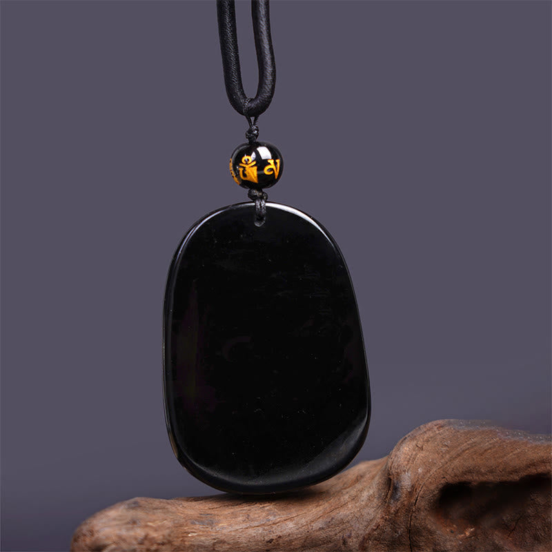 KarmaRipple's Black Obsidian Dragon Carved Fortune Protection Pendant Necklace p6