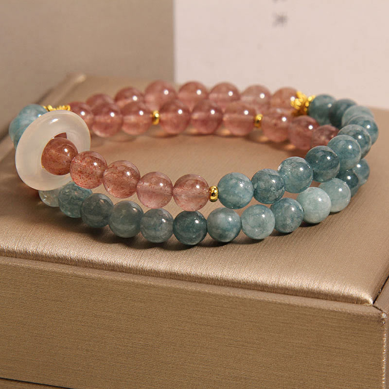 KarmaRipple's Jade Strawberry Quartz Abundance Fortune Bracelet p4