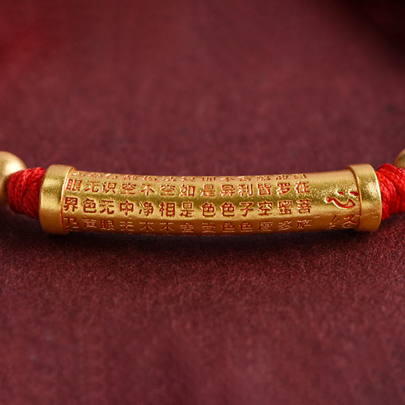 KarmaRipple's Handmade Alloy Heart Sutra Protection?Strength?Rope Bracelet Anklet p11