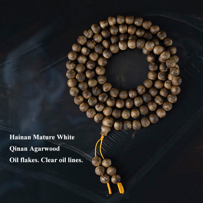 KarmaRipple's 108 Mala Beadwork Hainan Ivory Qinan Agarwood Calm Strength Bracelet p2