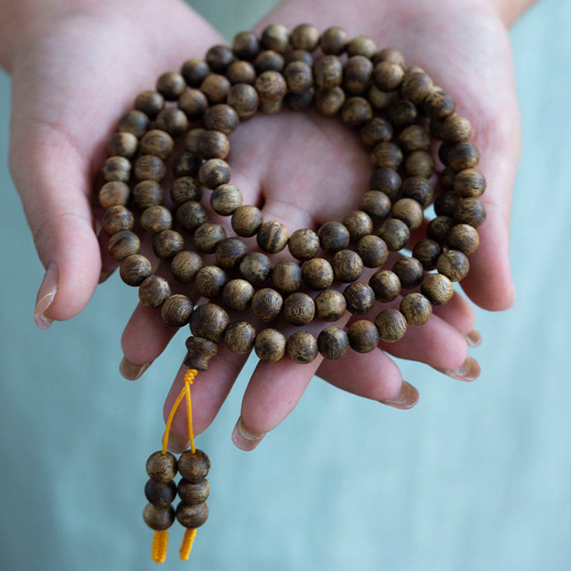 KarmaRipple's 108 Mala Beadwork Hainan Ivory Qinan Agarwood Calm Strength Bracelet p9