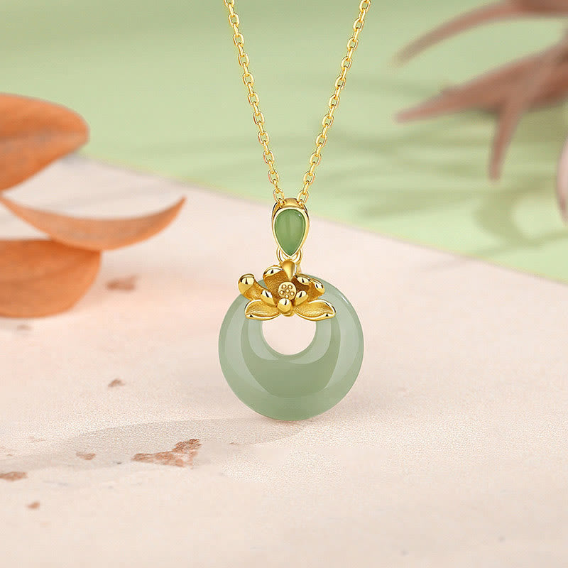 KarmaRipple's Jade Lotus Abundance String Pendant Necklace p8