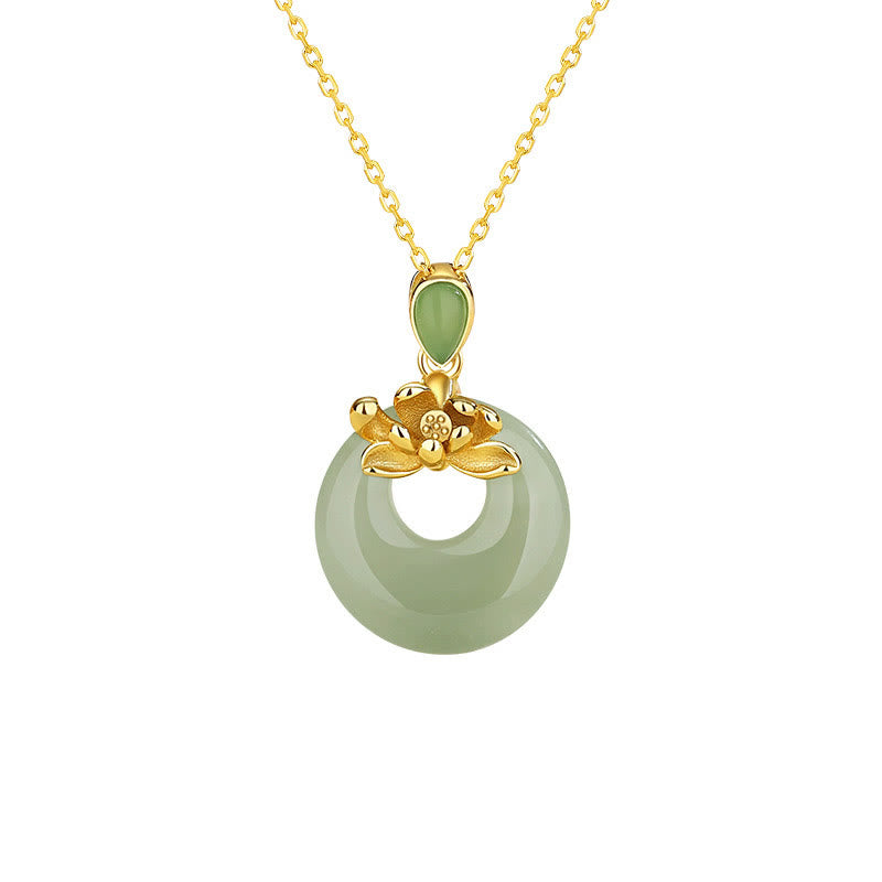 KarmaRipple's Jade Lotus Abundance String Pendant Necklace p6