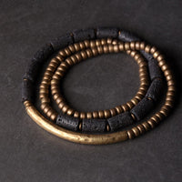 KarmaRipple's Vintage Lava Rock Bronze Beadwork Multi-layered Wrap Bracelet